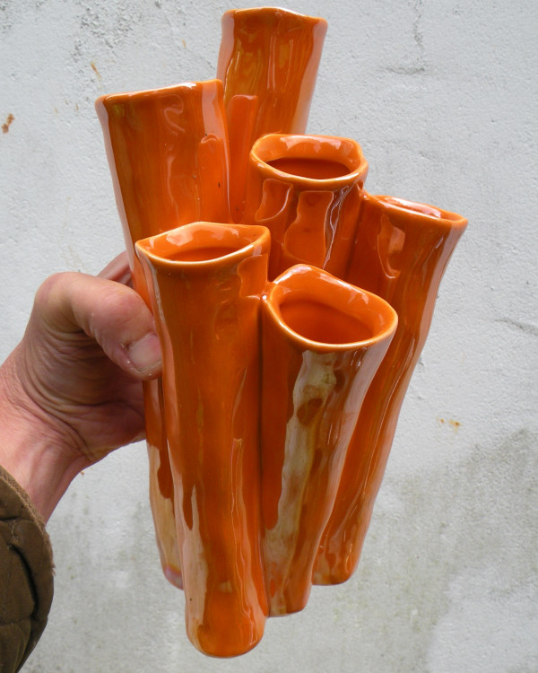 Pluktuinvaasje oranje groot